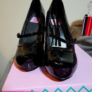 Pin Up Couture Black Patent heels CutiePie-02 9M (never worn, new no tag)